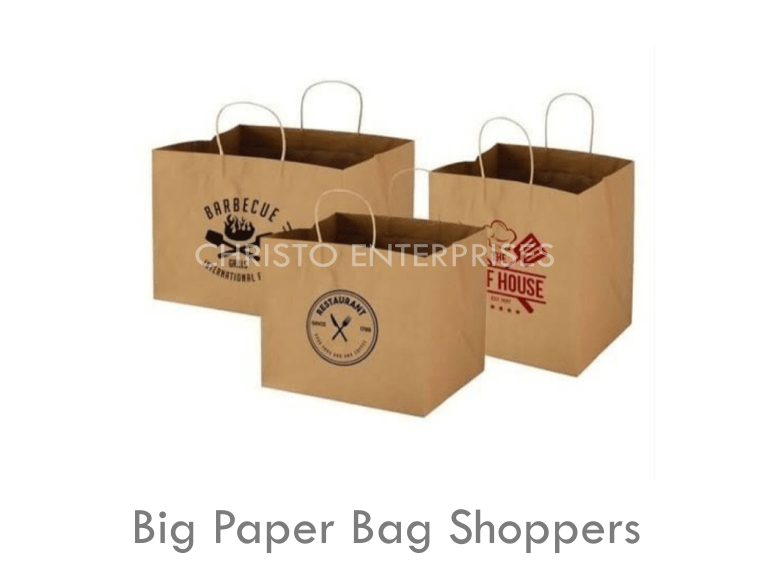 Paper bags with handle for supermarkets